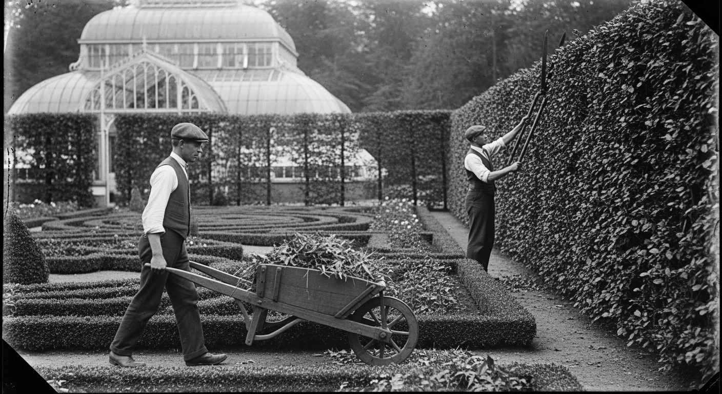 Foto in jaren twintig stijl van hoveniers & tuin