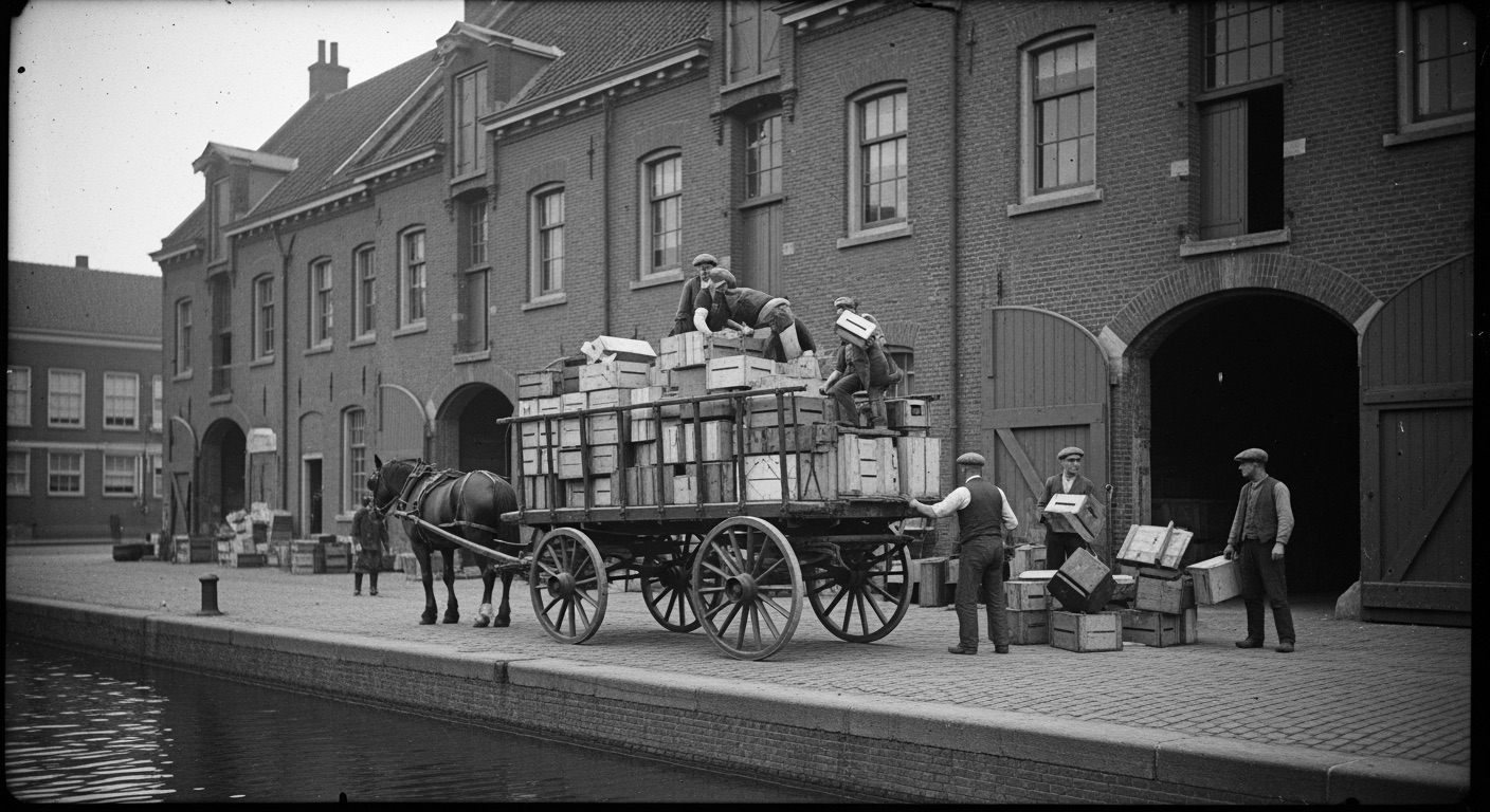 Foto in jaren twintig stijl van transport & logistiek