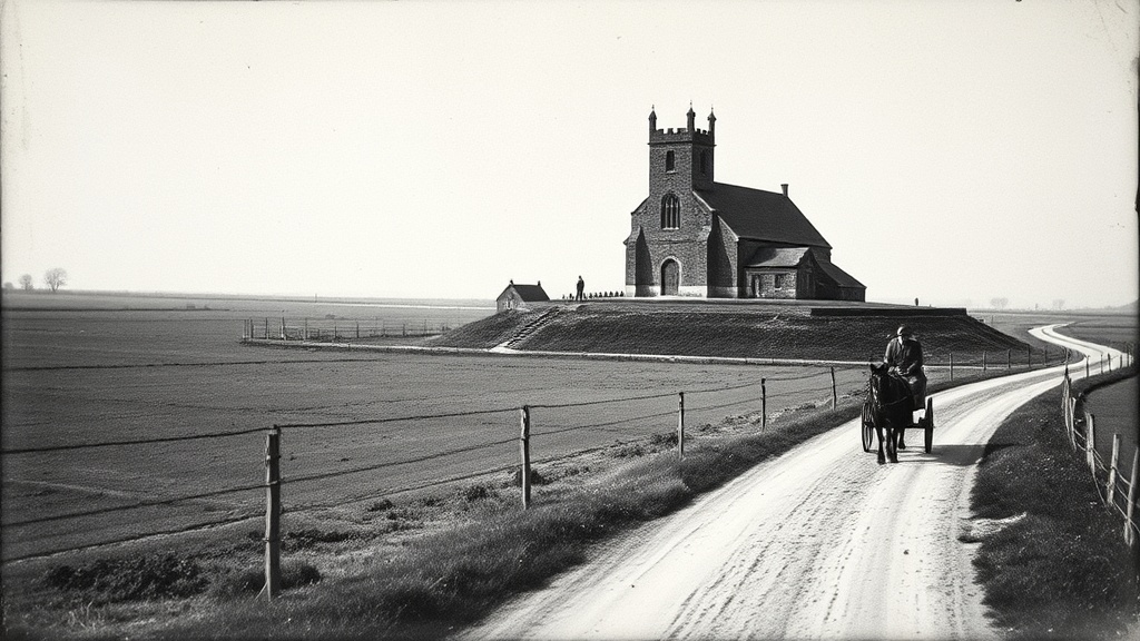 Zwart-wit landschapsfoto van Groningen