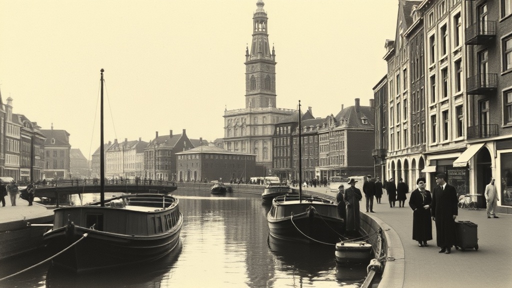 Zwart-wit landschapsfoto van Utrecht