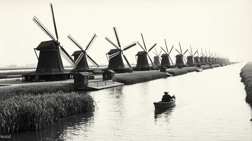 Zwart-wit landschapsfoto van Zuid-Holland